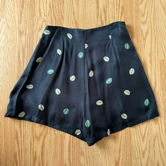 Azulu Brisa Shorts Size Small Black Coffee Bean Print NWT Luxury Resortwear - Picture 7 of 11